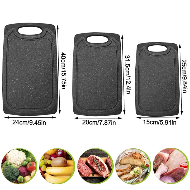 Chopping board set dimensions, three sizes